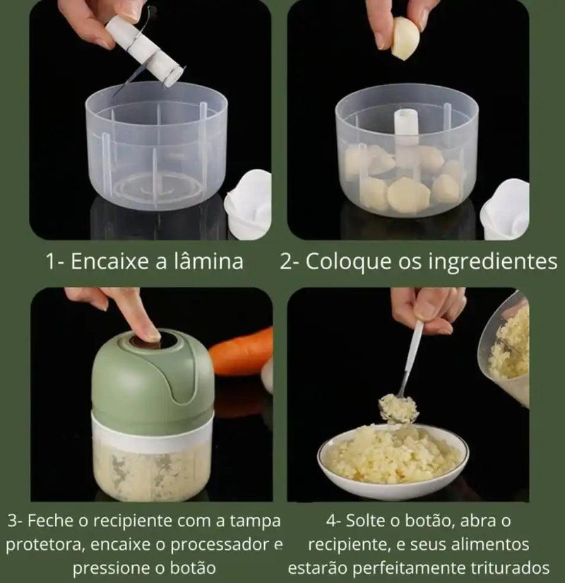 Mini processador de alimentos - Agilidade na cozinha! - Loreshops